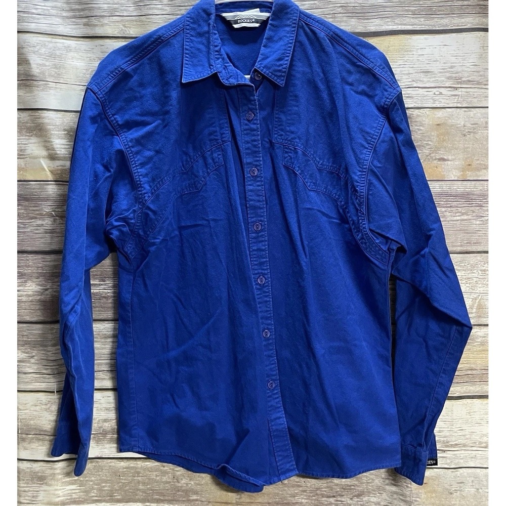 Authentic Rockies Jeanswear Men's Medium Button Front Shirt Long Sleeve‎ Cotton